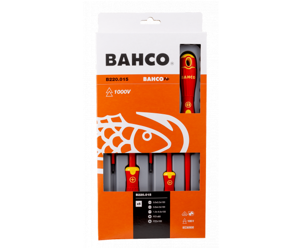 Комплект 5 броя отвертки BahcoFit 1000V BAHCO B220.015