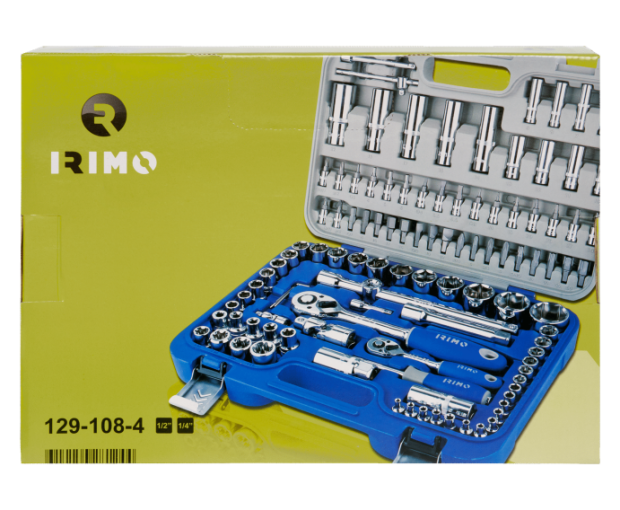 Комплект вложки и аксесоари на 1/4'' и 1/2'', 108 части Irimo 129-108-4