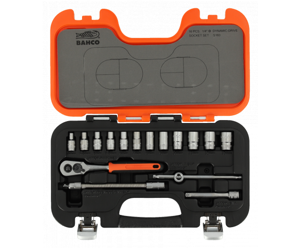 Комплект вложки и аксесоари 1/4, 16 части BAHCO S160