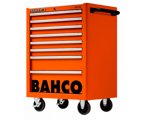 Мобилно работно място C75 с 8 чекмеджета, оранжево BAHCO 1475K8