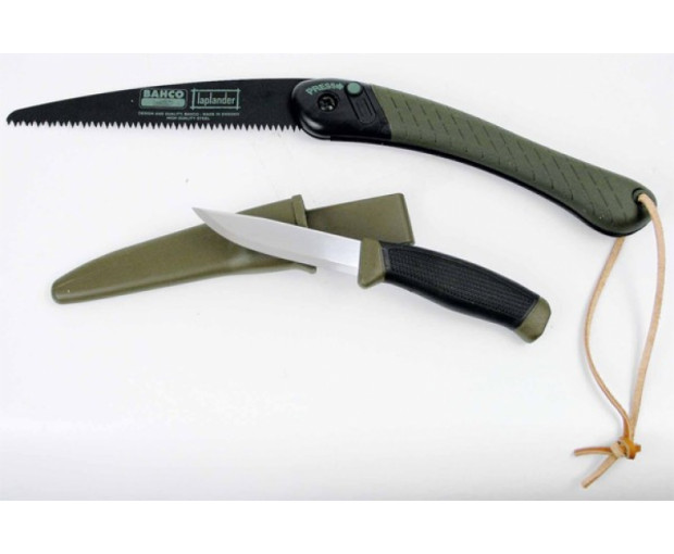 Комплект трион сгъваем овощарски и нож зелен BAHCO LAP-KNIFE