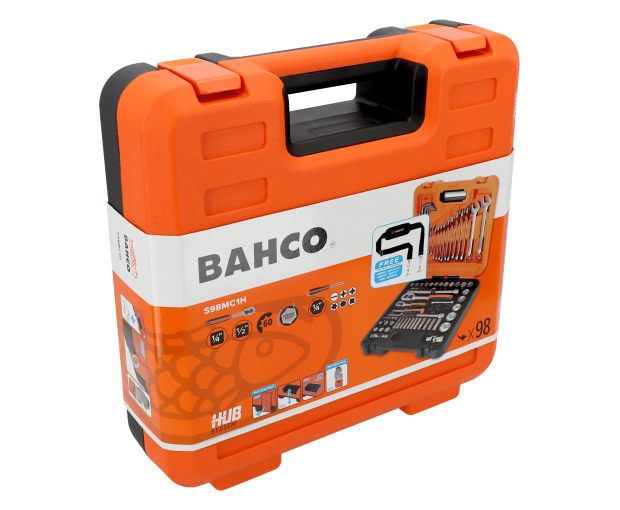 Комплект вложки и аксесоари на 1/4'' и 1/2'', 98 части BAHCO S98MC1H