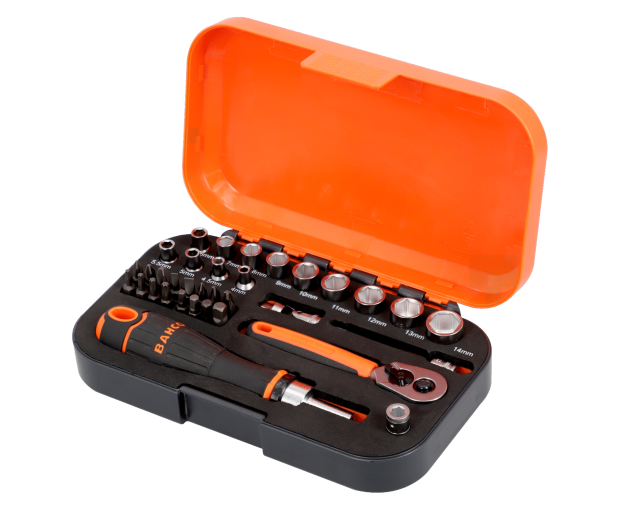 Комплект вложки и аксесоари на 1/4'', 34 части BAHCO S34MC8H