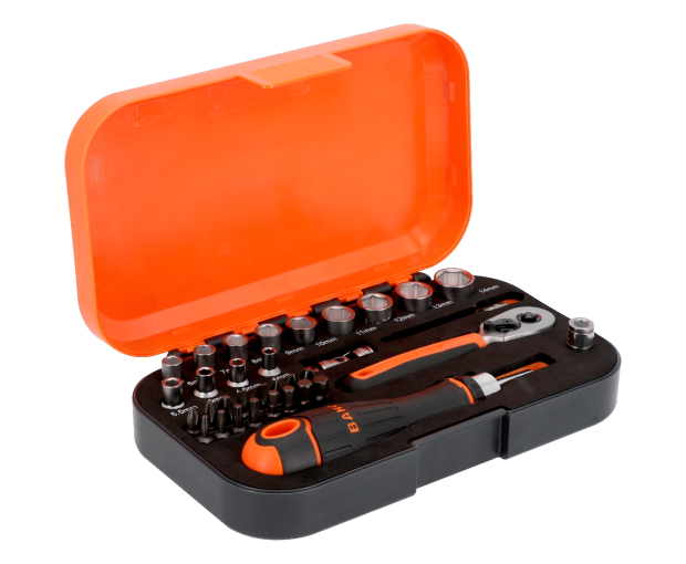 Комплект вложки и аксесоари на 1/4'', 34 части BAHCO S34MC8H