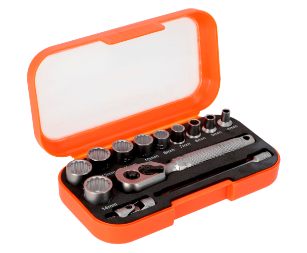 Комплект вложки и аксесоари на 1/4'', 13 части BAHCO S13MC10.5