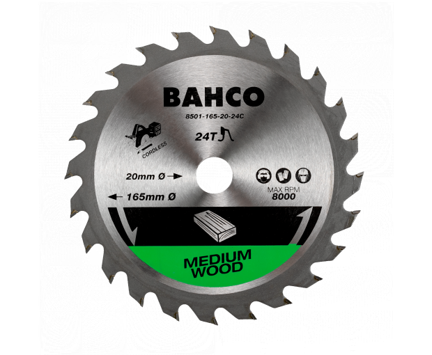 Циркулярен диск за дърво 136 mm, 24 зъба BAHCO 8501-136-10-24C