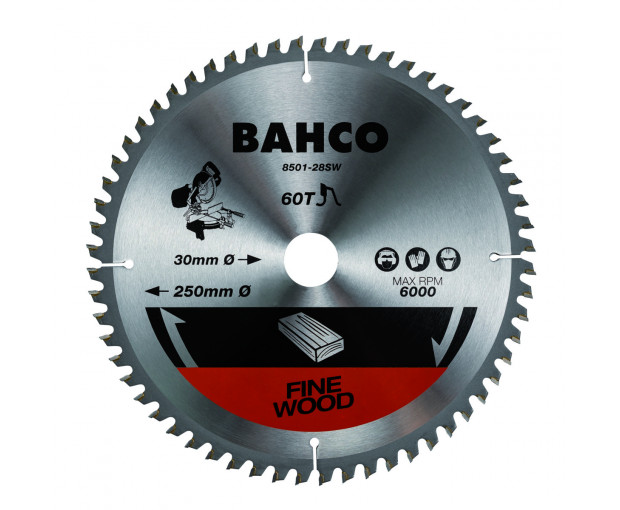 Циркулярен диск за дърво 250 mm, 60 зъба BAHCO 8501-28SW