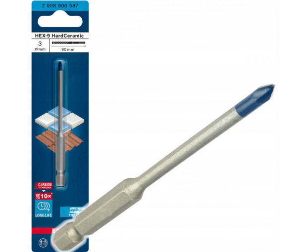 Свредло BOSCH EXPERT HEX-9 HardCeramic 3x90 mm, 2608900587