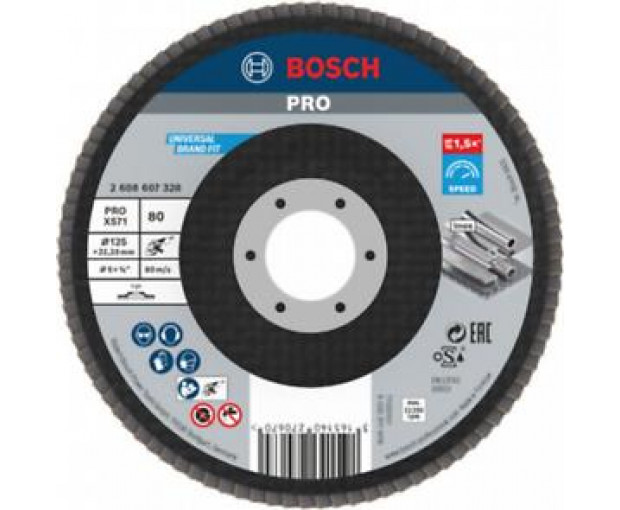 Ламелен диск BOSCH,  PRO X571 , 125 mm, G80, 2608607328