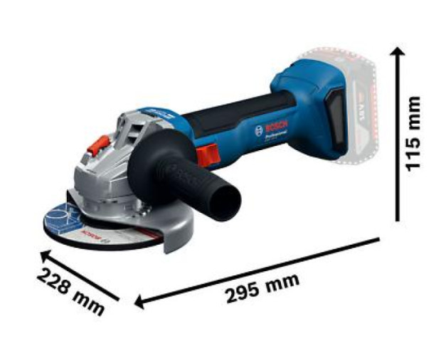 Акумулаторен ъглошлайф BOSCH GWS 18V-8, solo, 06019N9000