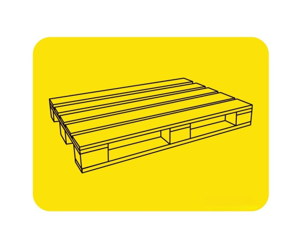 Стикер Палет жълт за маркиране на под 305 х 230 mm