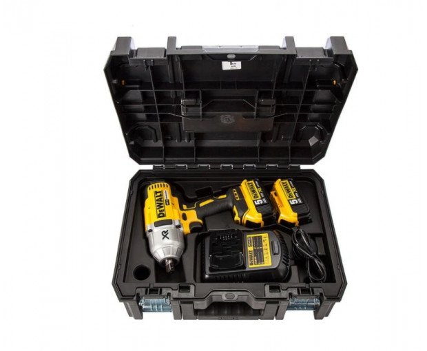 Акумулаторен ударен гайковерт DeWALT DCF899P2, 18 V, 950 Nm, 1/2" с 2 батерии и зарядно