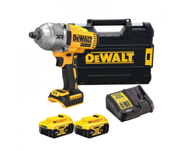 Акумулаторен ударен гайковерт DeWALT DCF900P2T, 18 V, 1898 Nm, 1/2", с 2 батерии, зарядно и куфар