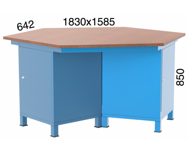 Шестоъгълна маса с 3 шкафа KOCEL - 3830