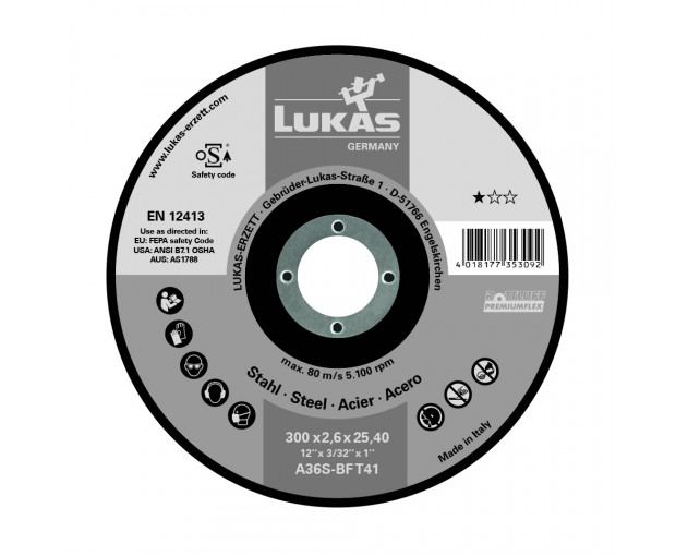 Диск за стомана - плосък Lukas T41 350x2.6x25.4 PREMIUMFLEX