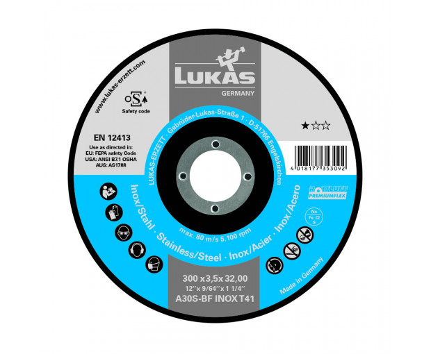 Стационарен диск за неръждаема стомана Lukas T41 350x2.6x25.4 A36S-BF