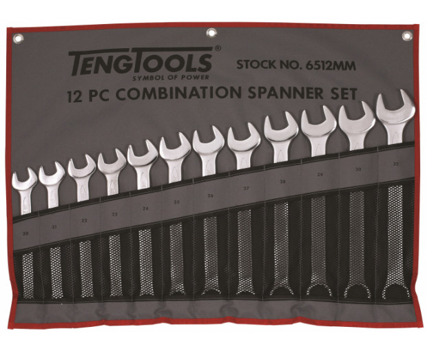 Комплект звездогаечни ключове Teng Tools от 20 до 32 mm в калъф 12бр