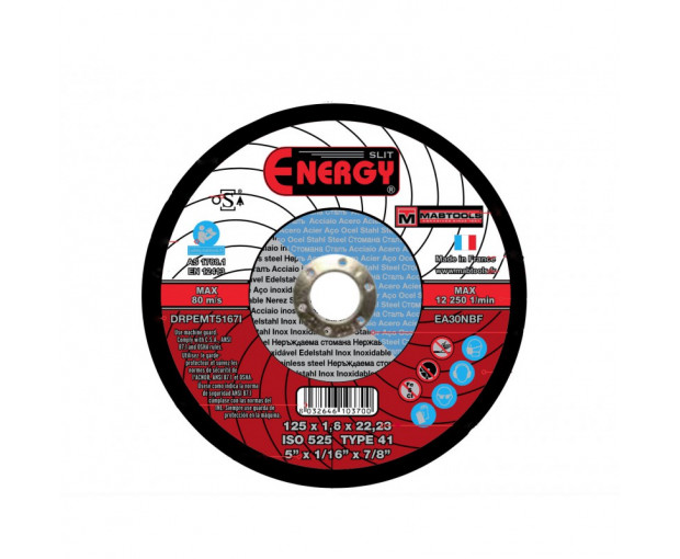Карбофлексен диск за стомана - плосък Energy Mabtools 125 x 2.5 x 22