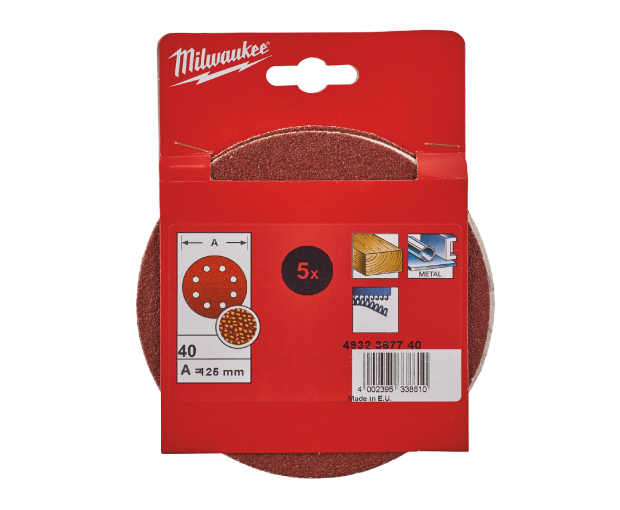 Шкурка за ексцентършлайф Milwaukee 125mm, 8 дупки G60, 4932367741