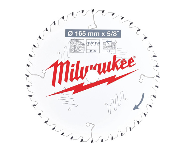Циркулярен диск за дърво Milwaukee 165x15.87mm 40ATB
