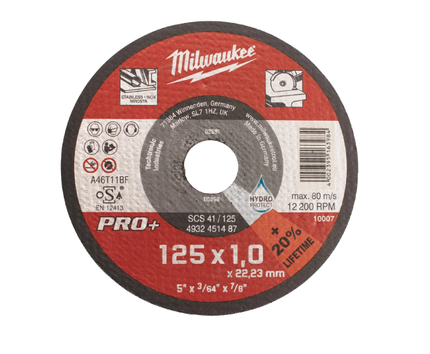 Комплект дискове за рязане Milwaukee в кутия 125х1.0х22.2, 4932478998