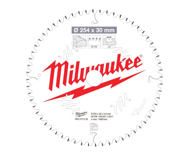Циркулярен диск за дърво Milwaukee MS W 254X30X3,0