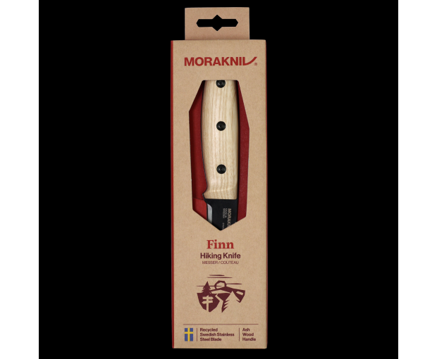 Нож MORAKNIV Finn BlackBlade(S) с кожена кания и дръжка от ясен