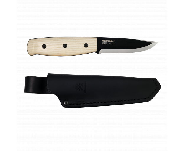 Нож MORAKNIV Wit BlackBlade(S) с кожена кания и дръжка от ясен