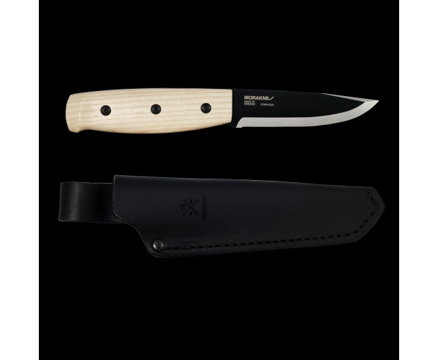 Нож MORAKNIV Wit BlackBlade(S) с кожена кания и дръжка от ясен