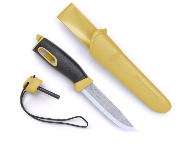 Нож MORAKNIV Companion Spark жълт със запалка в дръжката