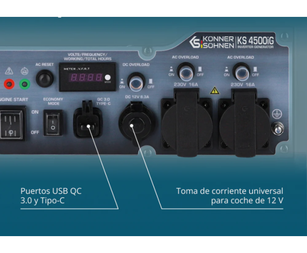 Генератор инверторен газ/бензин Konner & Sohnen KS 4500iG
