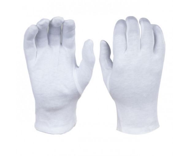 Ръкавици, памучни, бели, XL/10, 10 чифта/опаковка