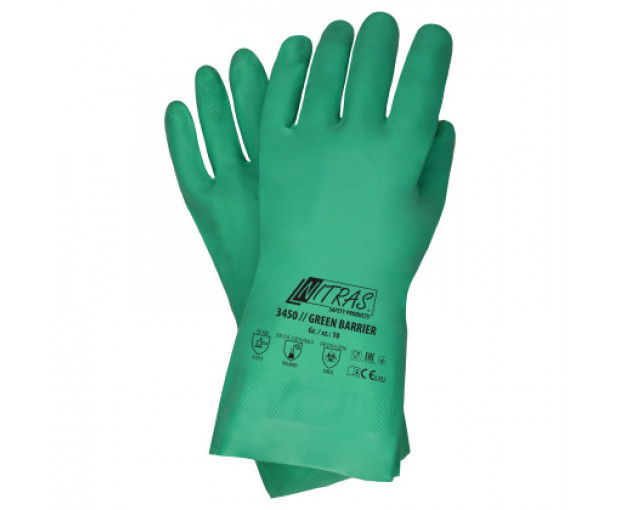 Ръкавици 3450, нитрилни, зелени, р-р 11