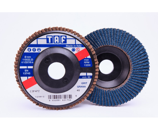 Ламелен диск с пластмасова подложка - плосък Taf Abrasivi 125 x 22 P60