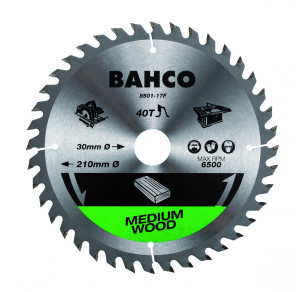 Циркулярен диск за дърво 210 mm, 40 зъба BAHCO 8501-17F