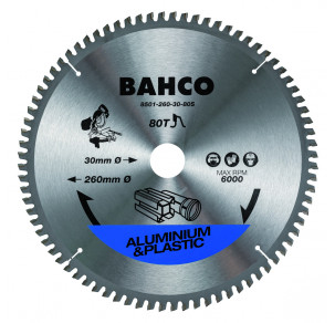 Циркулярен диск за алуминий 250 mm, 80 зъба BAHCO 8501-28S