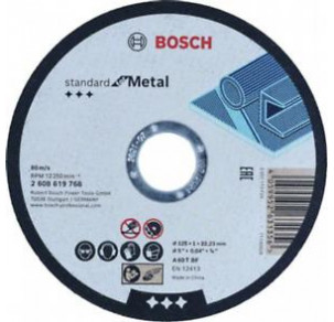 Диск за метал BOSCH 125x1x22.23 прав, 2608619768
