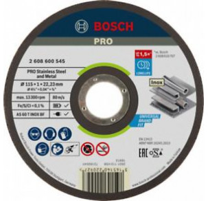 Диск BOSCH за рязане EXPERT for Inox 115x1, 2608600545