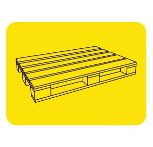 Стикер Палет жълт за маркиране на под 210 x 150mm