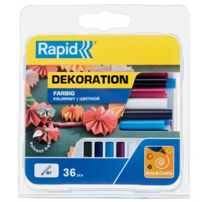 Стопяемо лепило Rapid на пръчки D7. 5 цвята, 125 g, 90 mm (36 бр.)