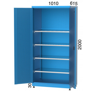 Шкаф с 4 рафта и панели за окачване на инструменти KOCEL  - 6195