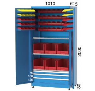 Шкаф с 3 рафта, 3 чекмеджета и 68 кутии KOCEL - 6905