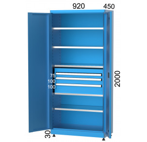 Комбиниран шкаф с 3 чекмеджета и рафтове KOCEL - 6240
