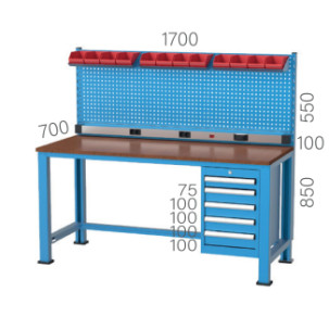 Работна маса с 5 чекмеджета и панел за инструменти KOCEL - 3140