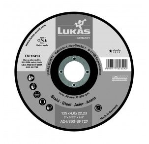Диск за стомана - плосък Lukas T41 BASE-X 125x3.0x22,23 A30R-BF
