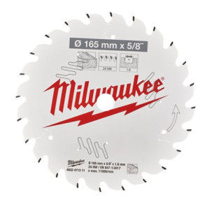 Циркулярен диск за дърво Milwaukee 165x15.87mm 24ATB