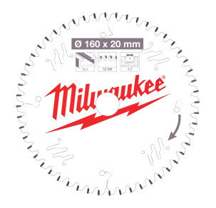Цирк. Диск Milwaukee алуминий 160x20x2.2mm 52TF