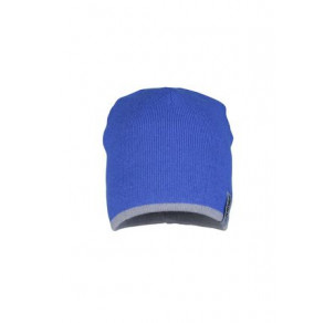 Плетена шапка, кралско синьо/сиво
