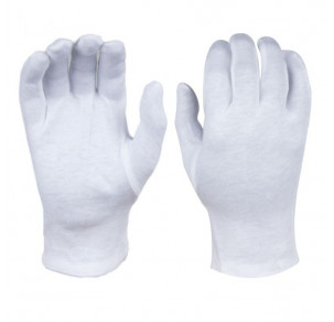 Ръкавици, памучни, бели, XL/10, 10 чифта/опаковка