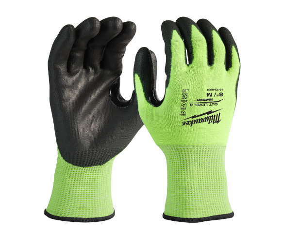 Противосрезни ръкавици Milwaukee Hi-Vis 8/M, ниво 3, 4932478131